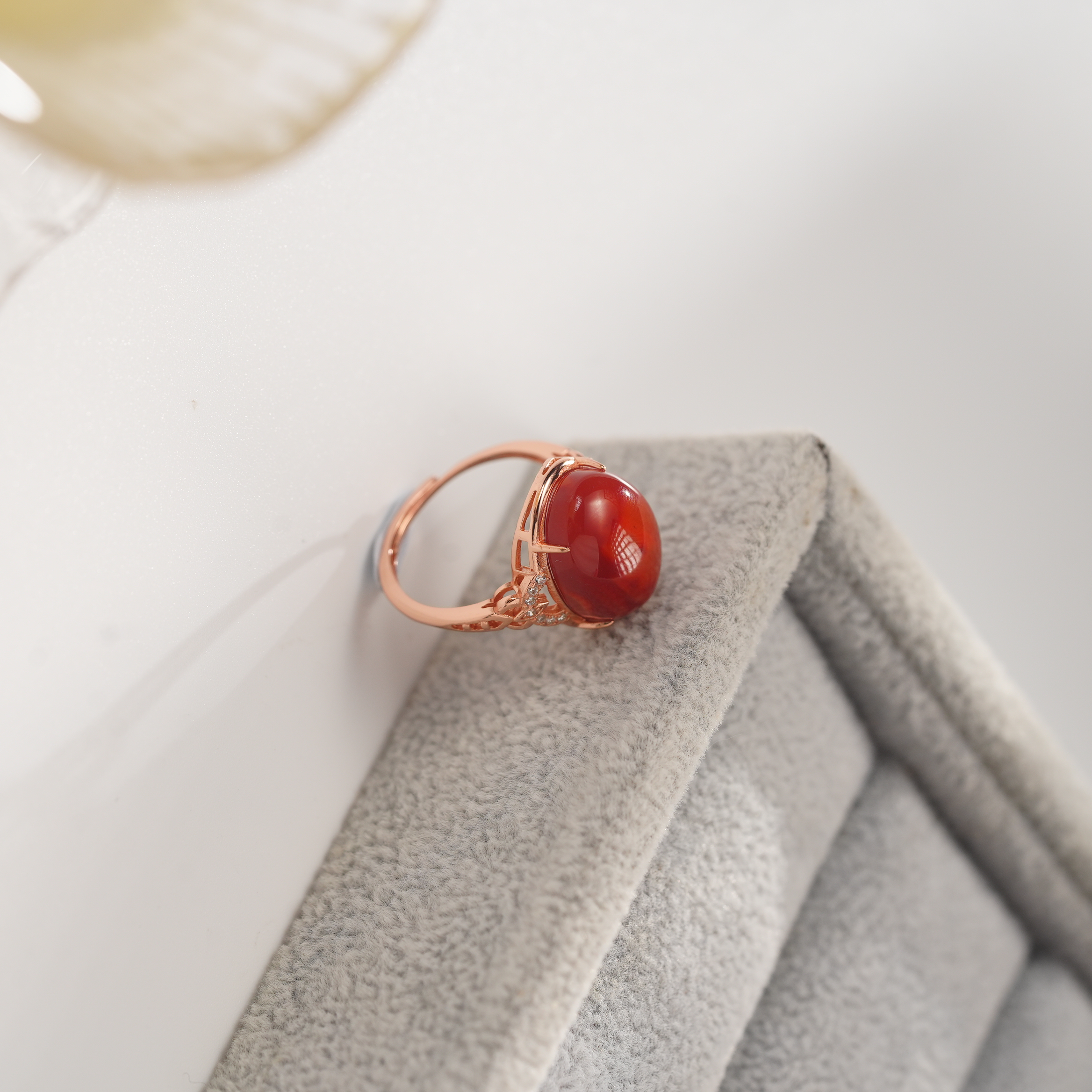 【东方十八岁】天然南红大蛋面戒指开口戒多样性发其一