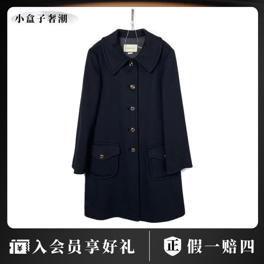 99新 GUCCI/古驰  17262 金扣羊毛大衣 40码 99新