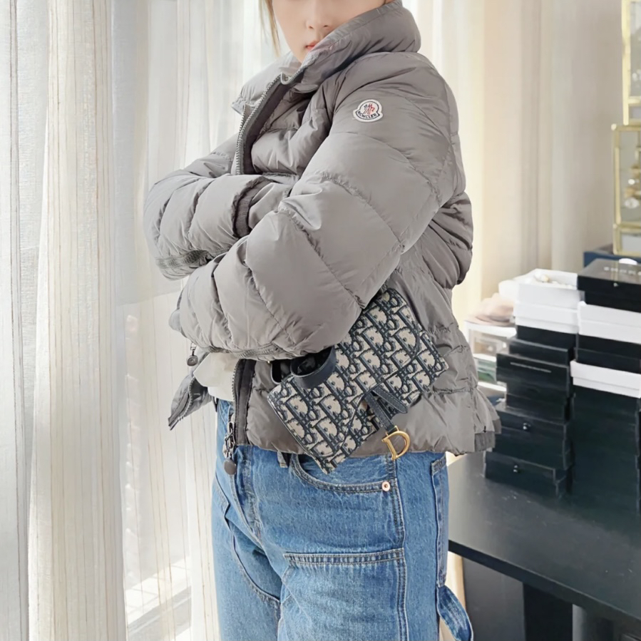 95新 MONCLER bb0394 鸭绒 石墨色袖标羽绒服 1码  95新