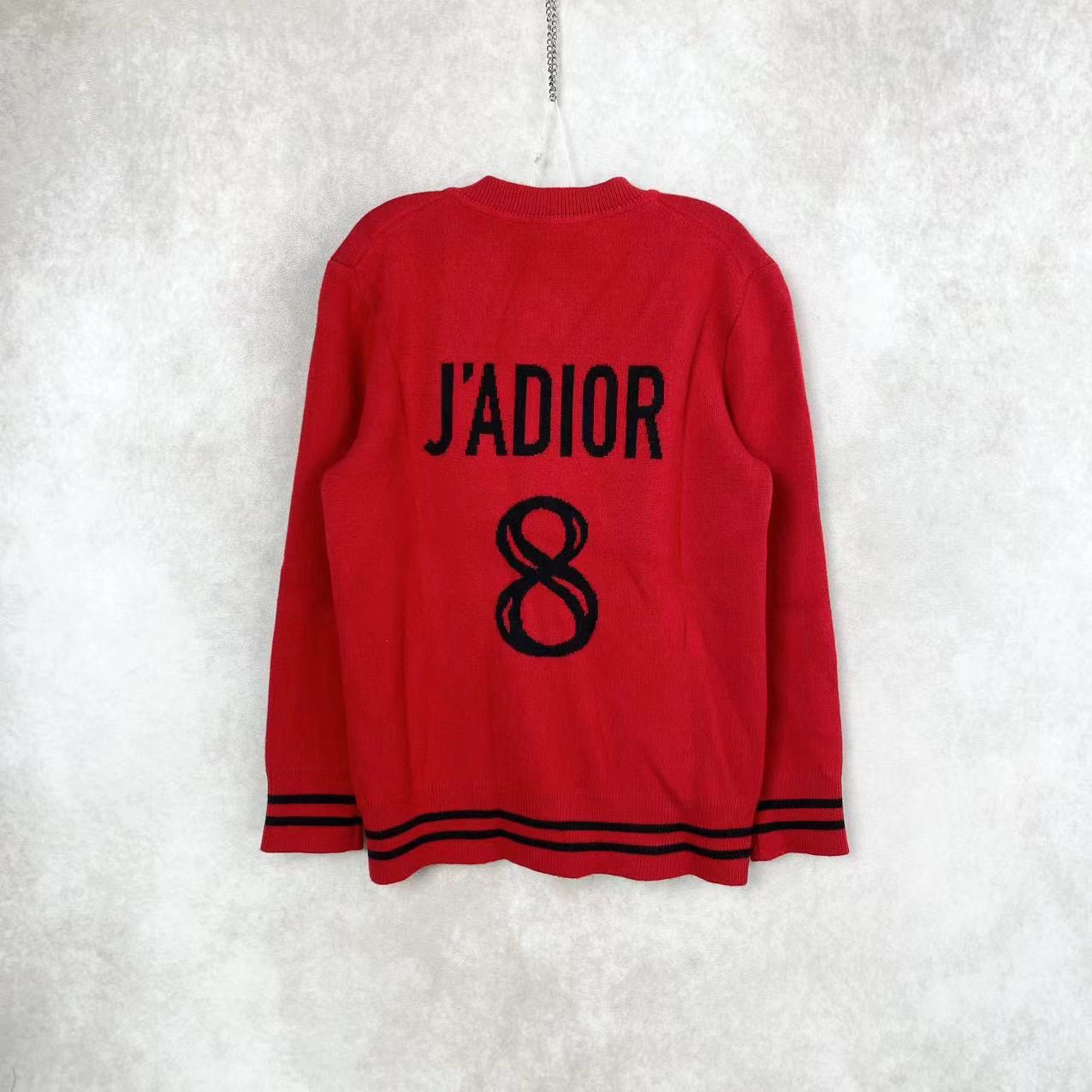 95新 DIOR/迪奥 二零七五三 字母8红色针织开衫 34码  95新