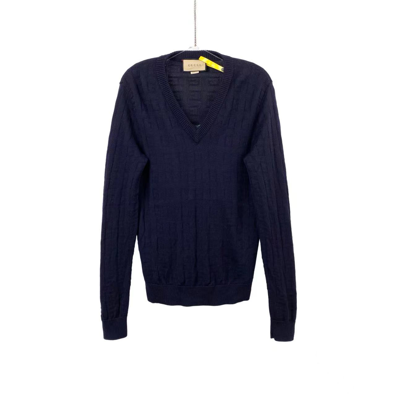95新 GUCCI/古驰 aa0433 羊毛 v领毛衣 xs码 