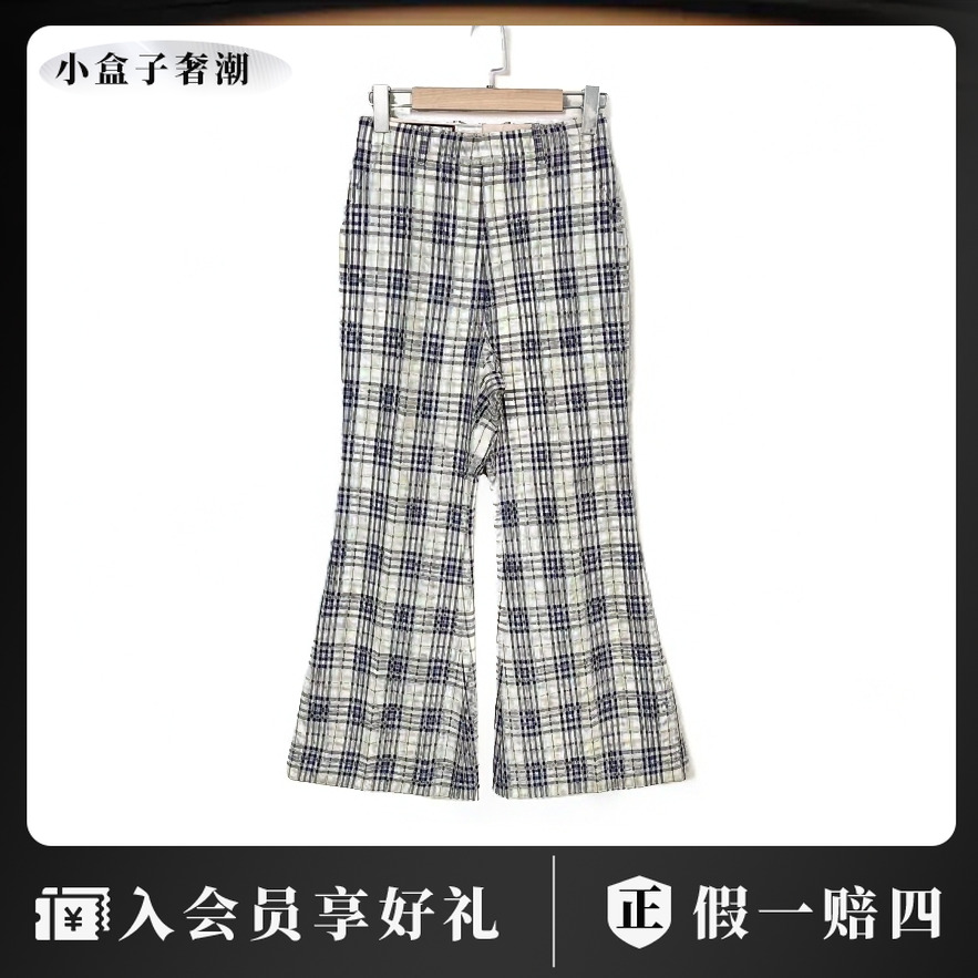 95新 GUCCI/古驰  一六二一七 羊毛 格纹长裤 38码 95新