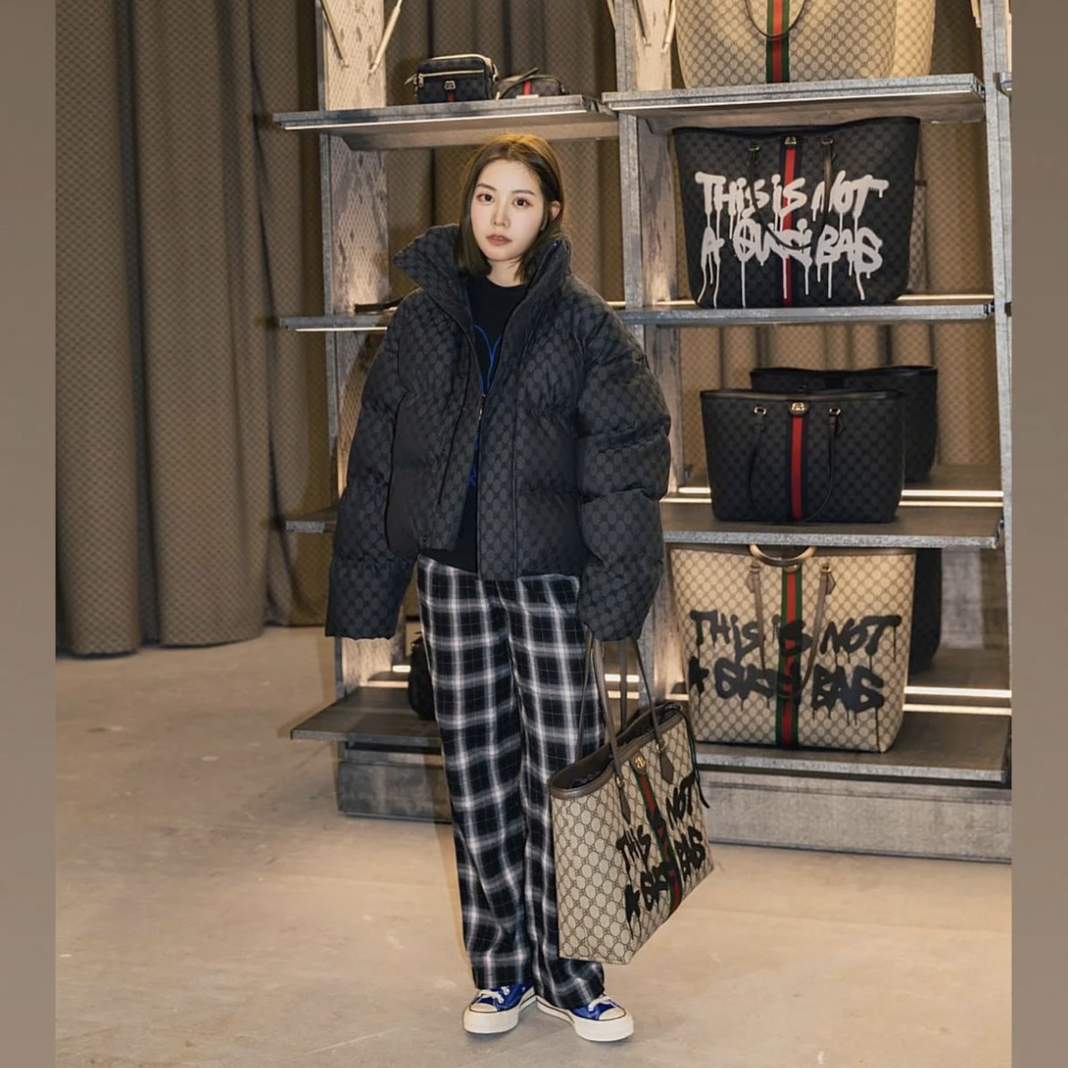 95新 Balenciaga/巴黎世家  11516 联名满印logo棉服 34码  95新 
