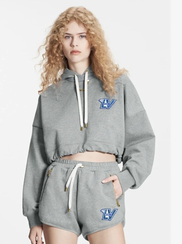 95新 LouisVuitton/路易威登  一六四九四 灰色logo帽衫 m码 