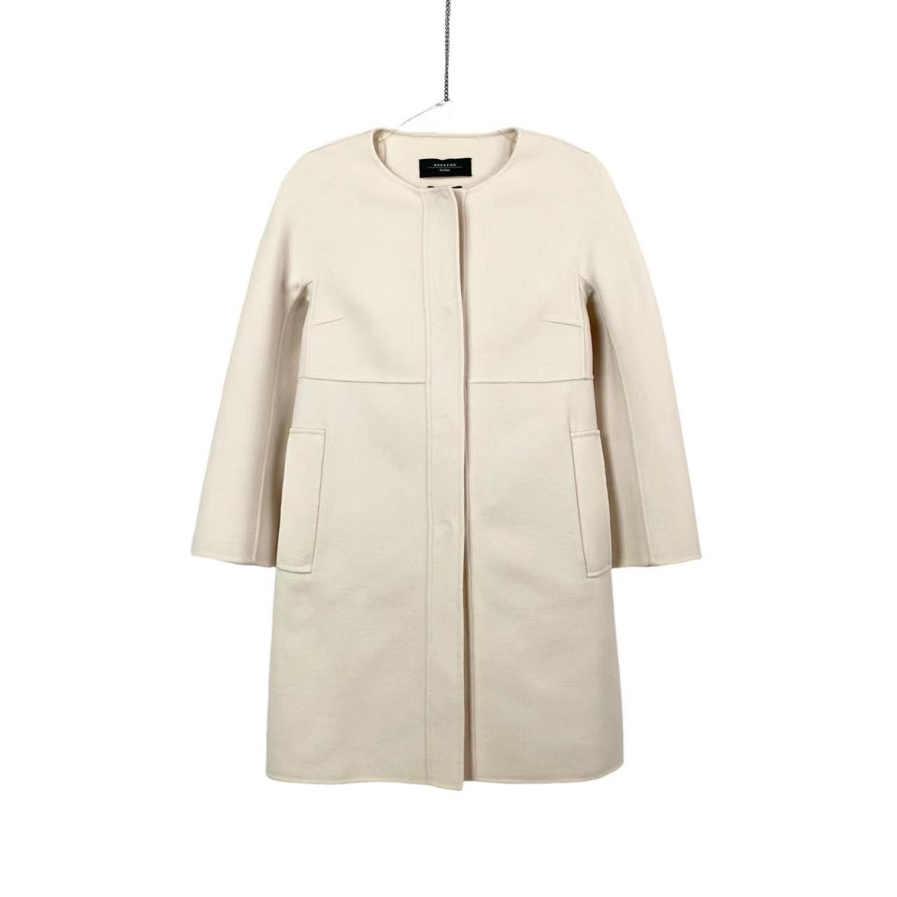 95新 MaxMara 竞拍 mm0022 羊毛 白色大衣 36码 