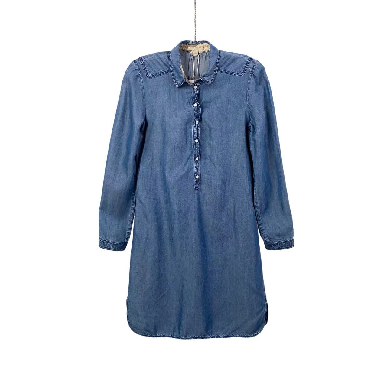 95新 BURBERRY/博柏利  aa零三零九 莱赛尔 牛仔连衣裙 38码 95新