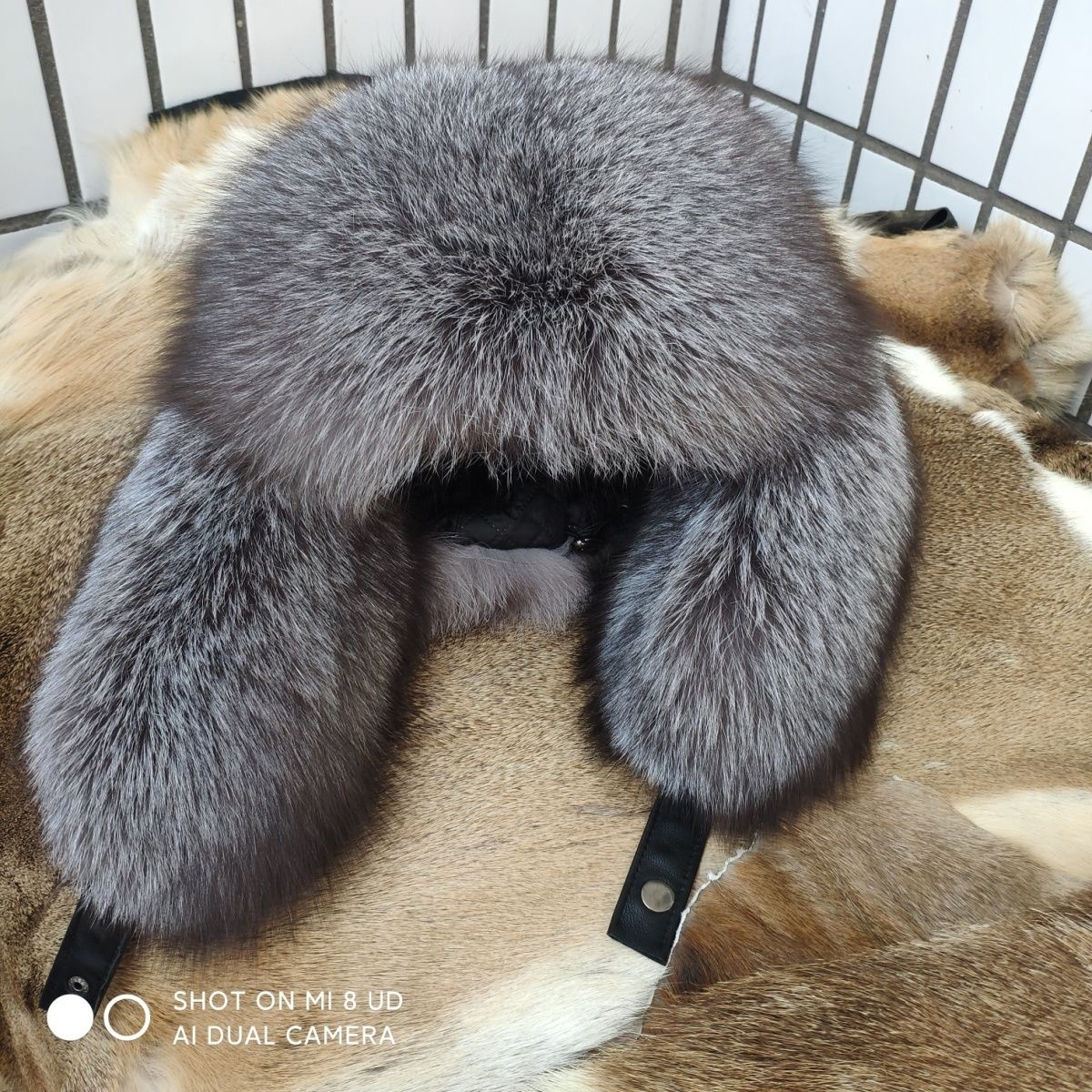 冬季进口稀有银蓝狐狸毛全毛霸王帽中老年真皮护耳款皮草东北帽子