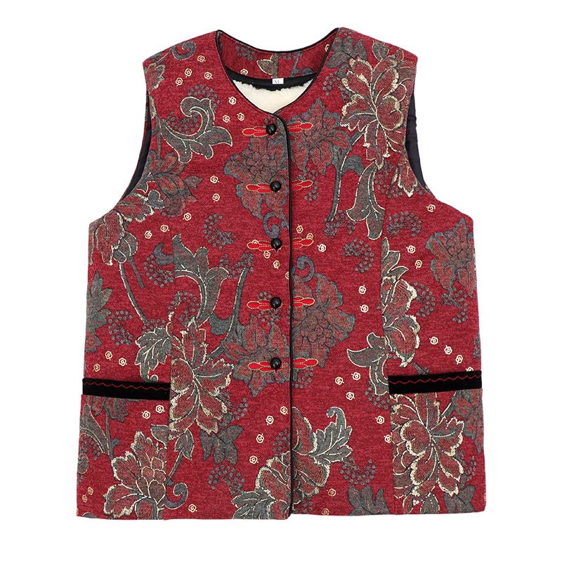 中老年妈妈装皮毛一体羊毛马甲保暖御寒