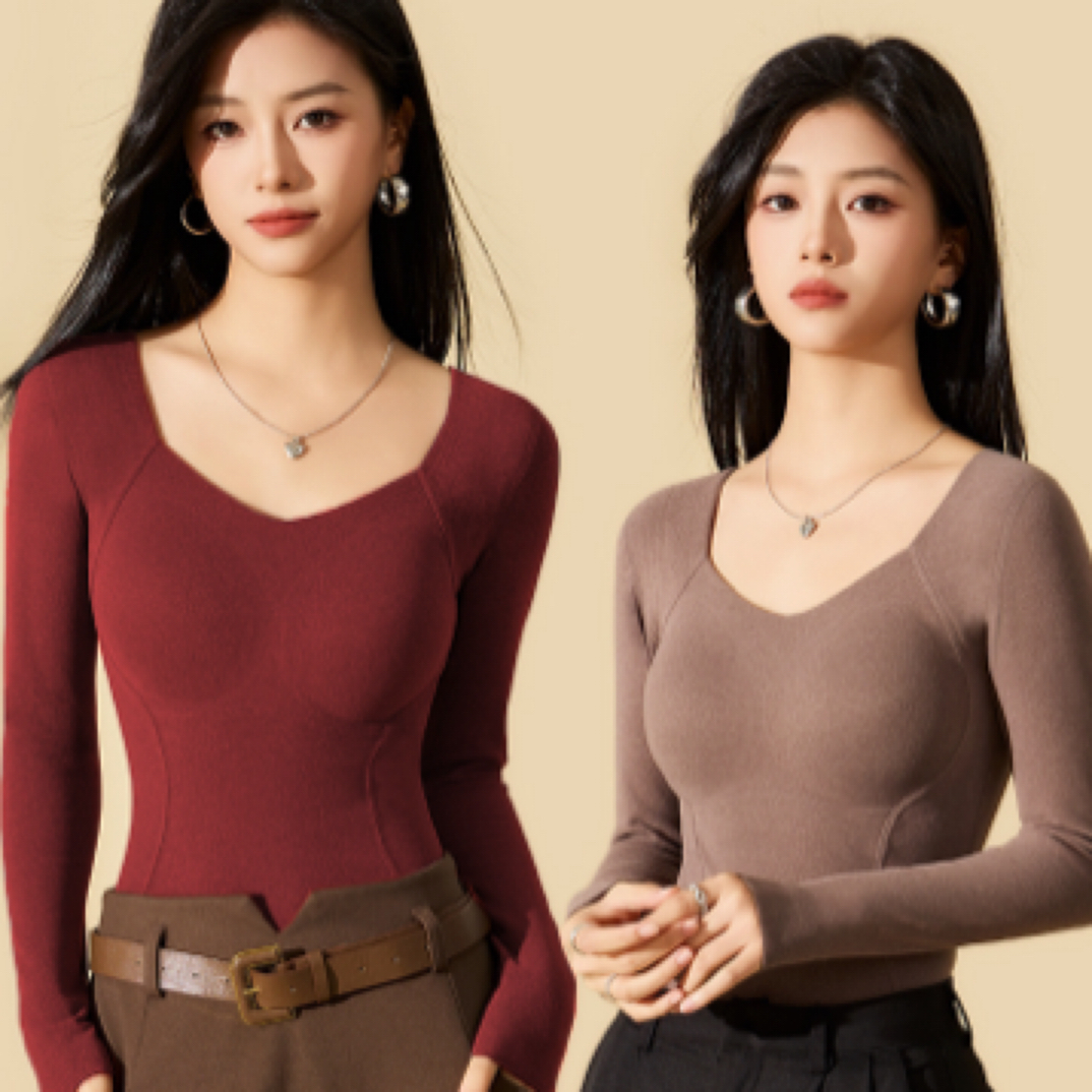 石墨烯保暖上衣女士秋冬打底美背无钢圈聚拢无痕秋衣长袖保暖背心