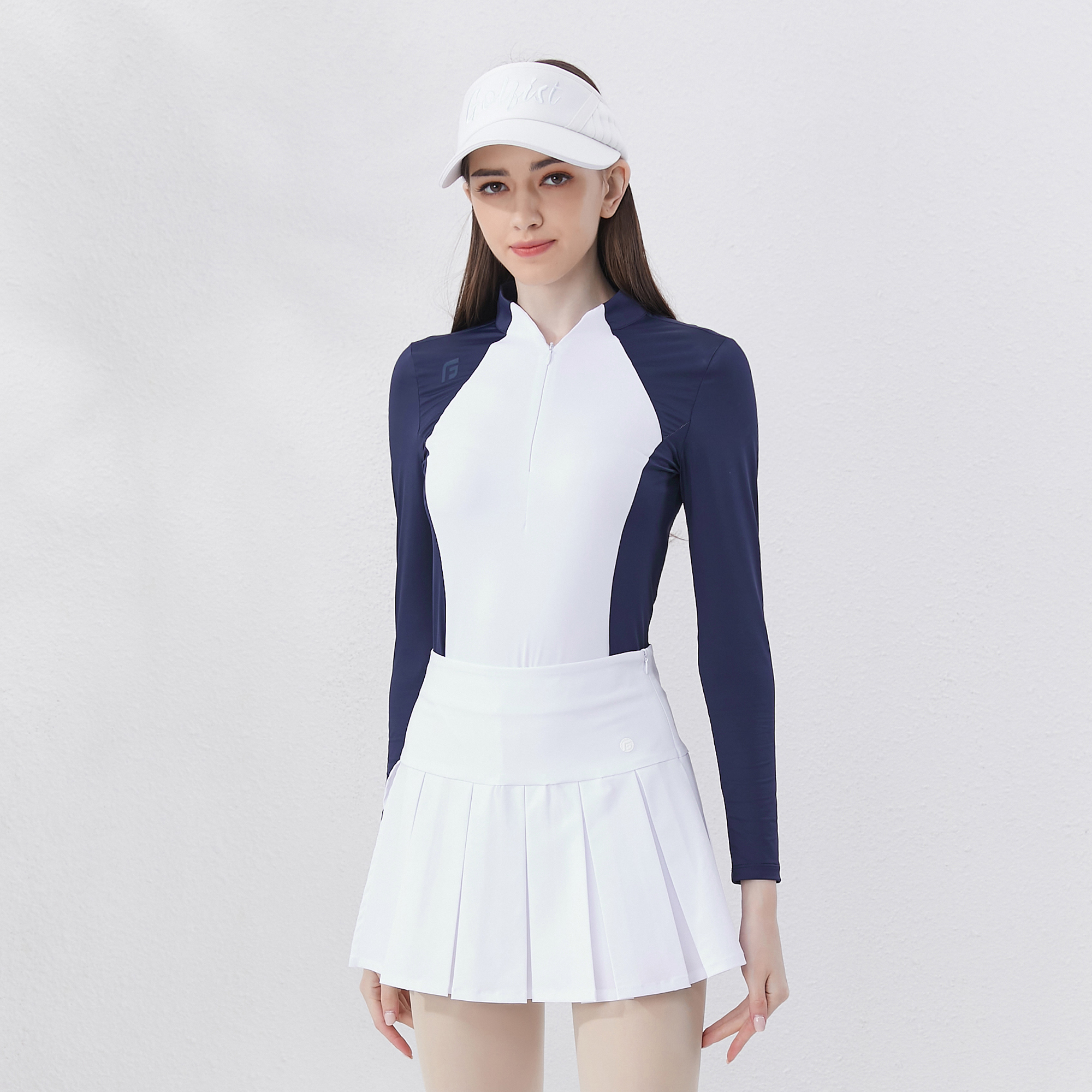 高尔夫服装女夏季防晒长袖上衣户外修身时尚golf显瘦透气弹力长袖