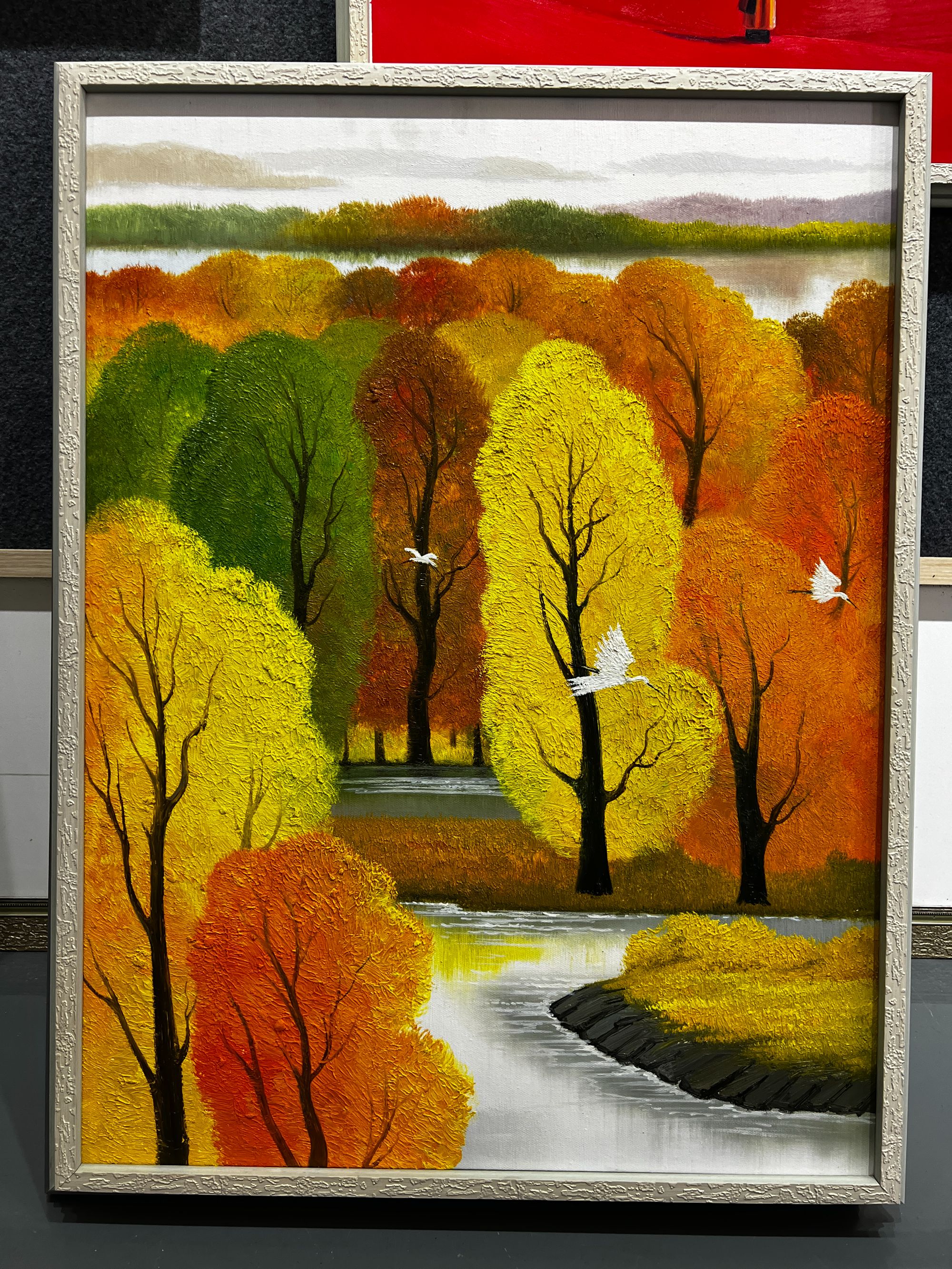 60*80装饰画连画带框拍下带回家所见即所得秋天一角