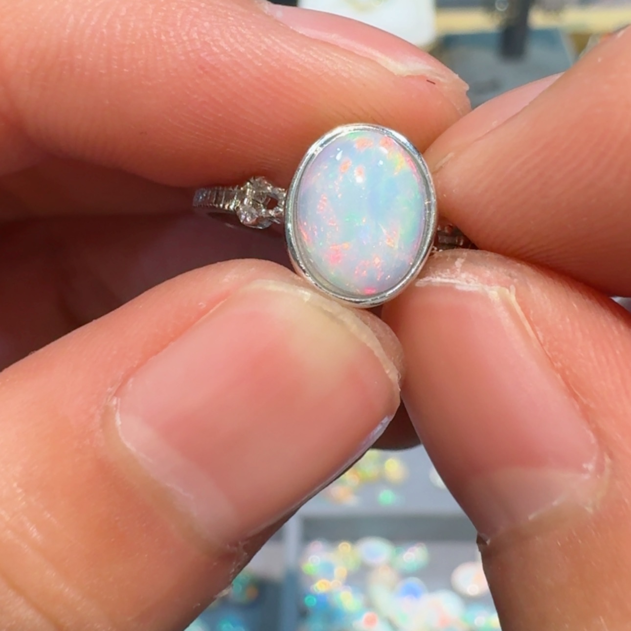 【闪购商品】欧泊戒指银S925镶嵌