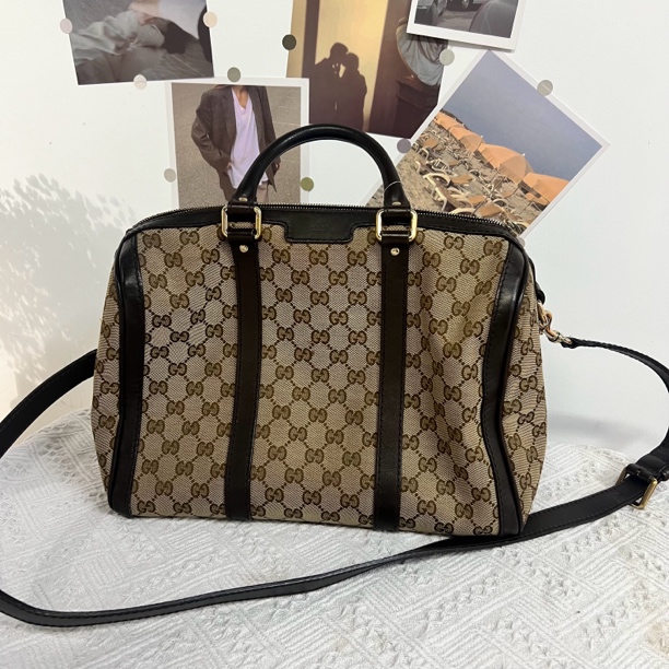95新 GUCCI/古驰 古驰老花帆布波士顿