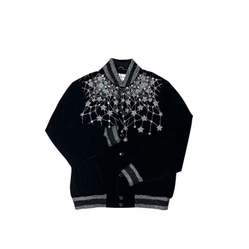 【会会主理】2025手工串珠满天星烟花烫钻棒球服V1055