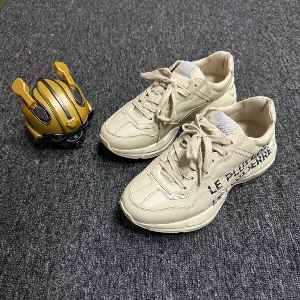 95新 GUCCI/古驰 /40码/Rhyton/船锚英文印花老爹鞋/公价8000/