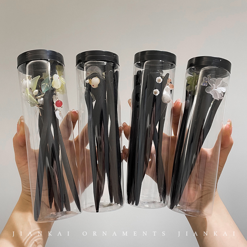 A新中式简约古风黑檀木日常盘发木簪中国风发饰