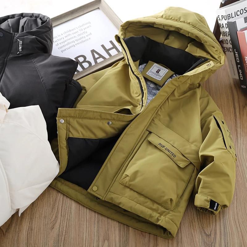 2025新款儿童韩系棉服男女童中大童宝宝加厚保暖连帽时尚外套