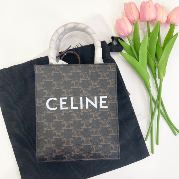 全新未使用 Celine/思琳 赛琳琴谱Mini托特包凯旋门老花斜挎包
