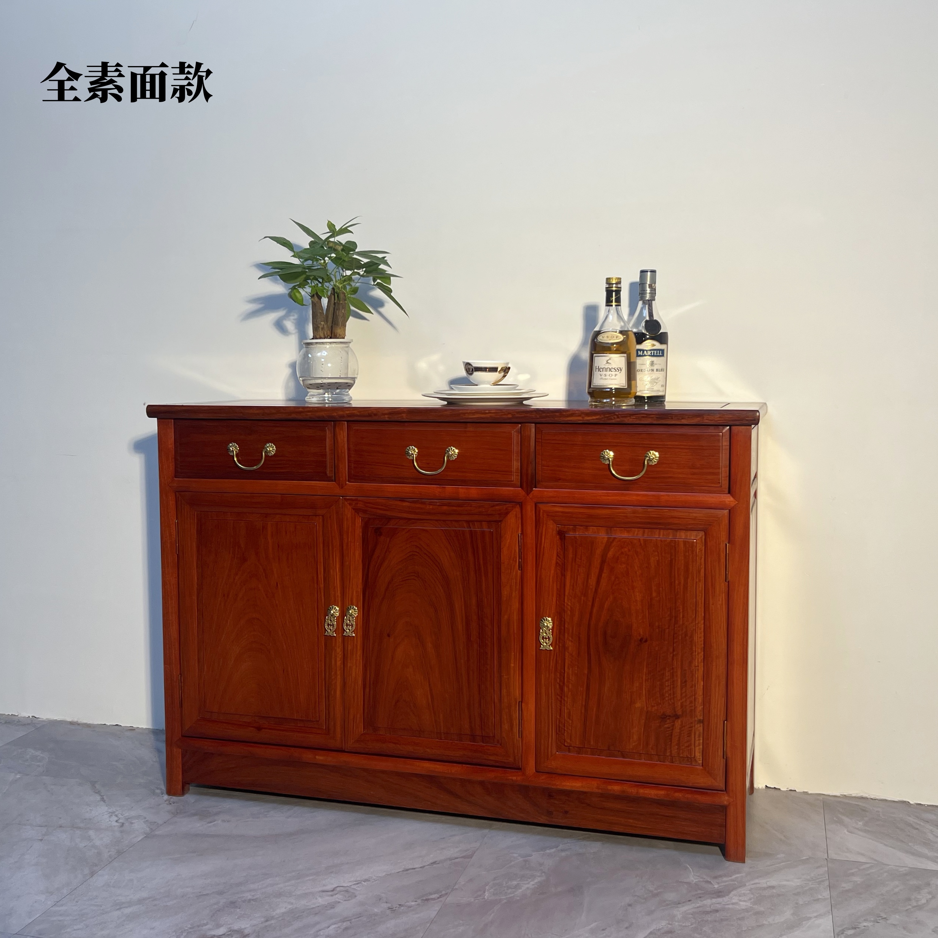 红木刺猬紫檀餐边柜实木花梨木新中式素面储物柜茶水收纳柜置物柜