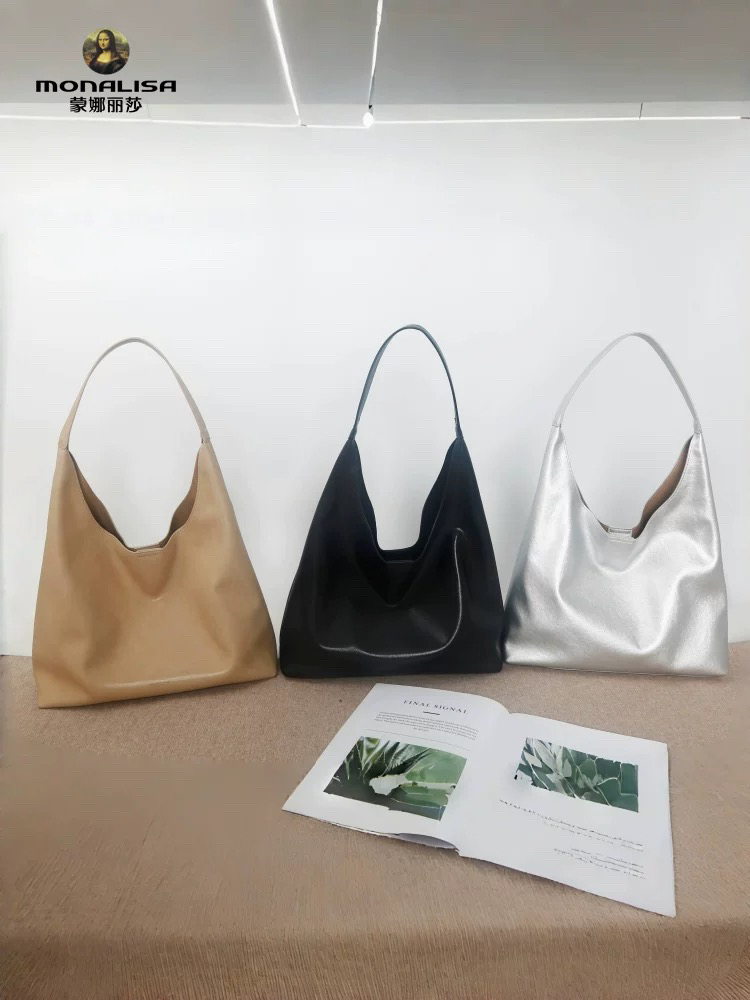 蒙娜丽莎女包2024秋季新款简约百搭休闲柔软大容量通勤单肩托特包