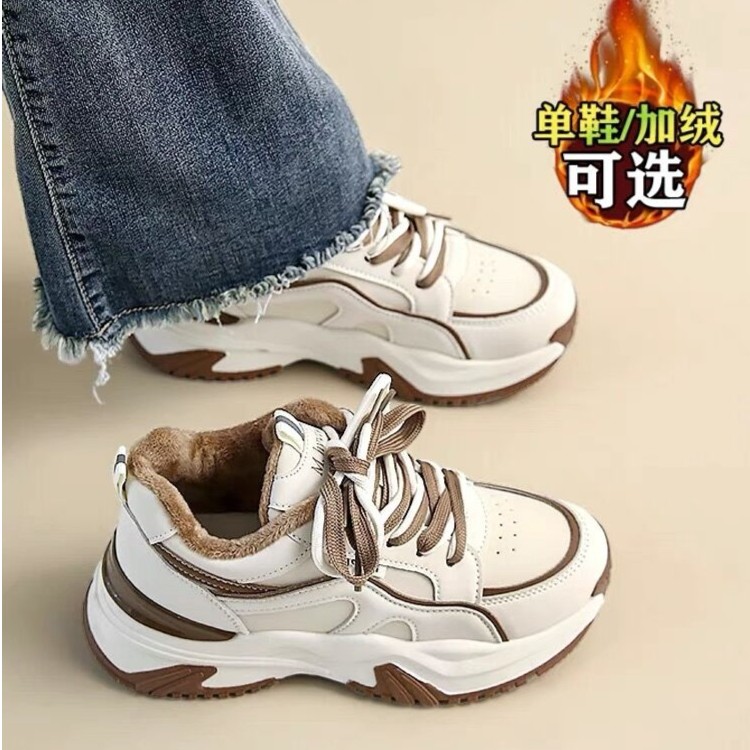 贵人鸟断码运动鞋女2023新款冬季加绒加厚二棉鞋减震休闲跑步老爹