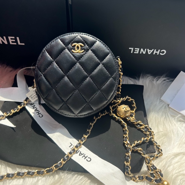95新 Chanel/香奈儿 黑金金球小圆饼（30开）