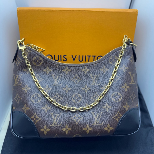 99新 LouisVuitton/路易威登 老花黑牛角单肩包（芯片全套）