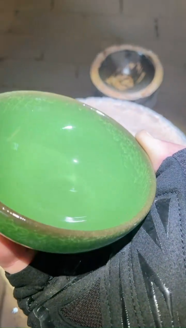 【闪购商品】瓷茶盏帝王绿平口