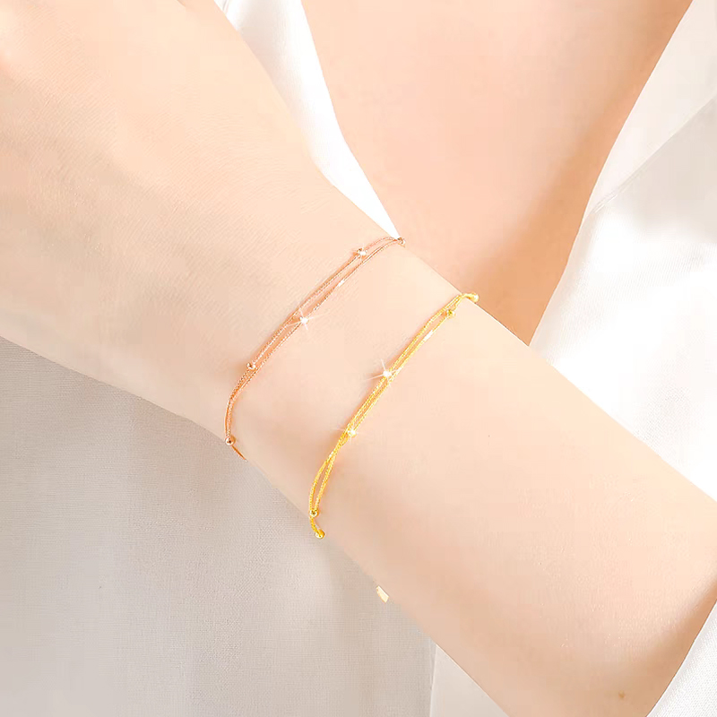 18K金双层满天星手链轻奢时尚百搭精致