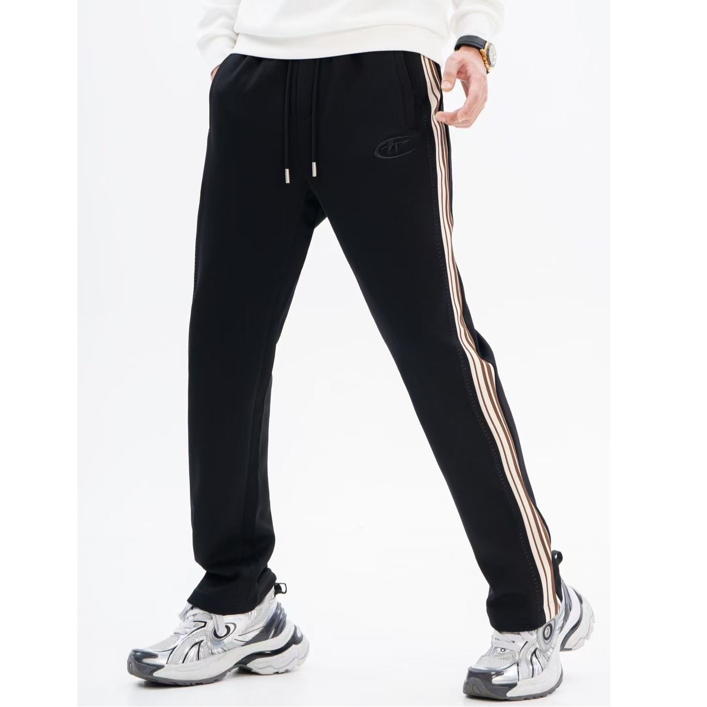 秋冬新品轻奢高品质时尚潮流男士磨毛休闲直筒裤