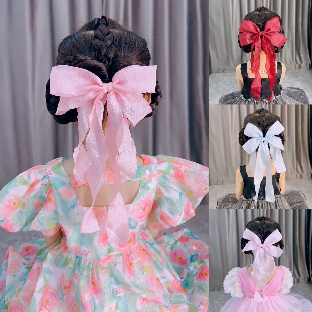 合金布艺发饰 女童在逃公主蝴蝶结发夹梦幻双层大蝴蝶结压夹发饰