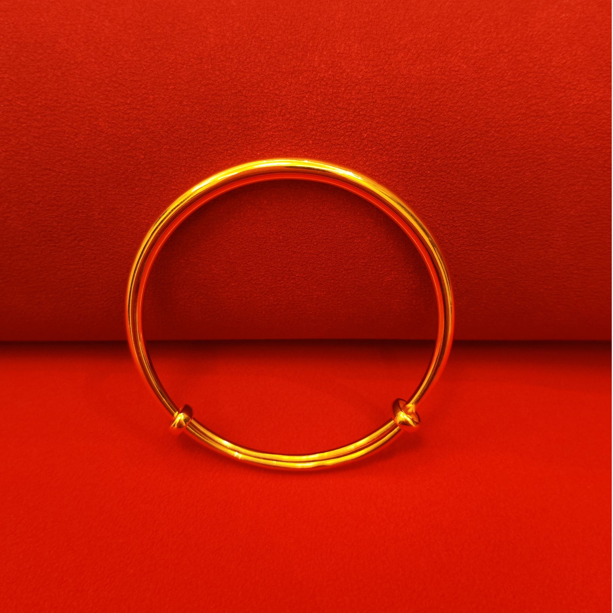 足银手镯 推拉手镯女2024新款时尚光面手环金包999银镯子生日礼物