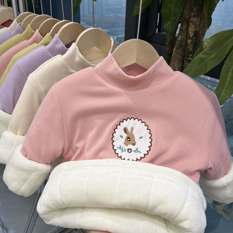 儿童冬季三层夹棉加绒打底衫女童甜美碎花棉衣内胆宝宝冬装童装新