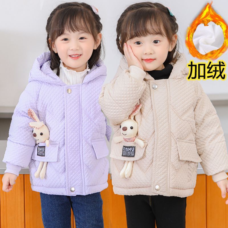巴拉拉女童棉服棉袄冬季外套外穿加厚加绒2023爆款新款女宝宝棉服
