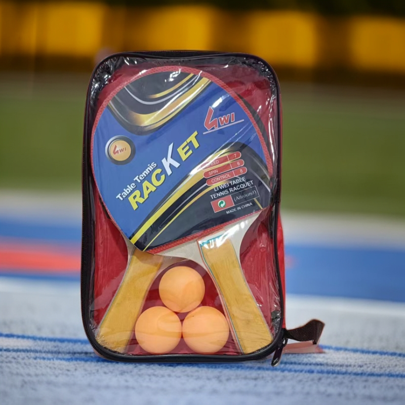 【双拍+拍包+3个乒乓球】新手训练乒乓球拍五层木板学生初学者精选