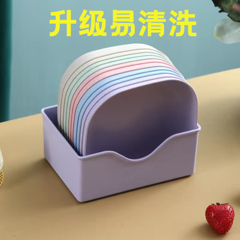 【网红爆款吐骨碟送底座】家用加深加大渣盘小麦秸秆水果零食盘餐盘