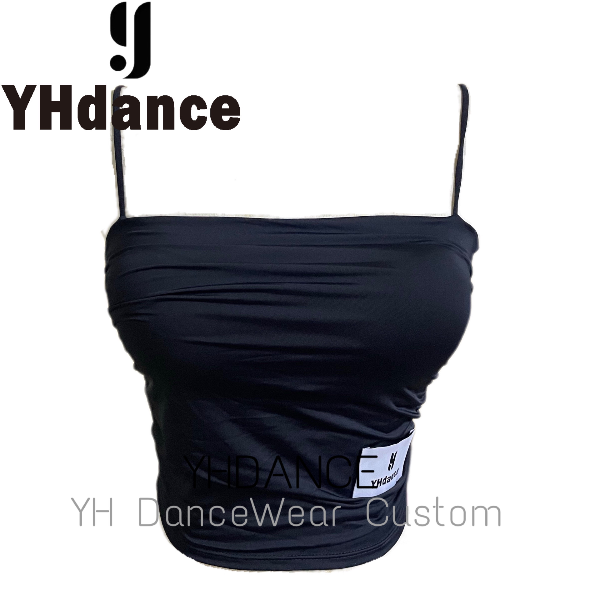 YHDANCE拉丁舞吊带C92舞服抹胸露肩短款女装性感黑色夏季时尚