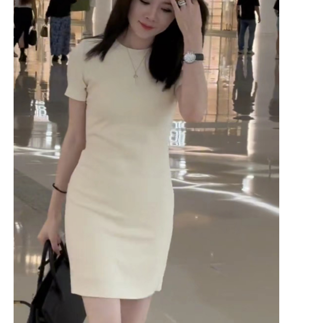 2024夏季潮流新款时尚女装网红气质连衣裙修身洋气法式潮流女水清