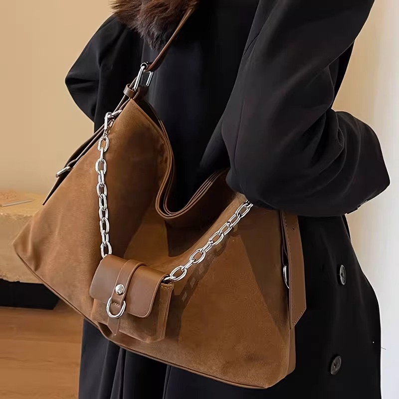 复古休闲通勤大容量包包女士2023新款秋冬时尚多功能托特包单肩包