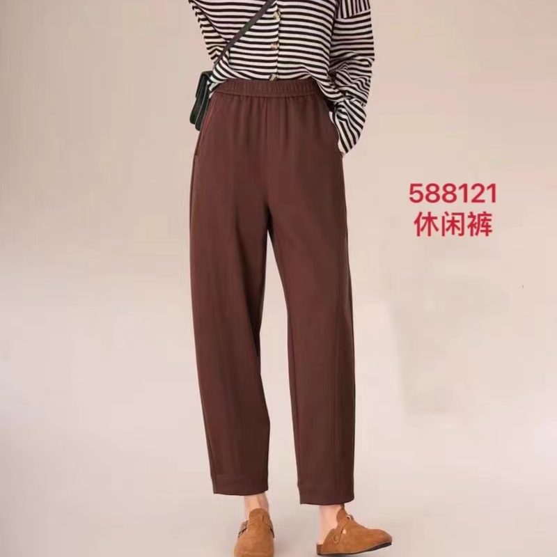 秋冬季新款百搭显瘦高腰九分休闲裤