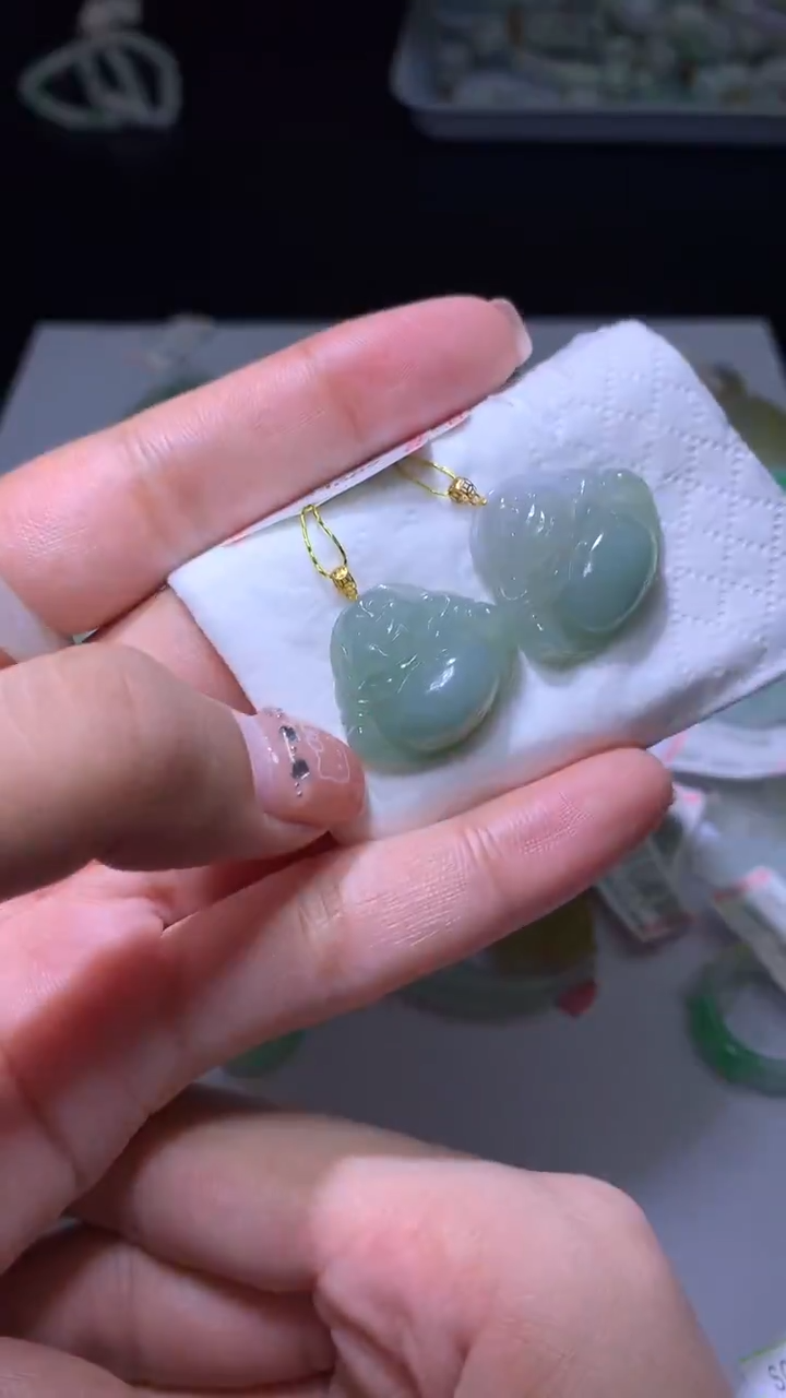 【闪购商品】翡翠挂件18K金镶嵌MJX006264多样性发一件