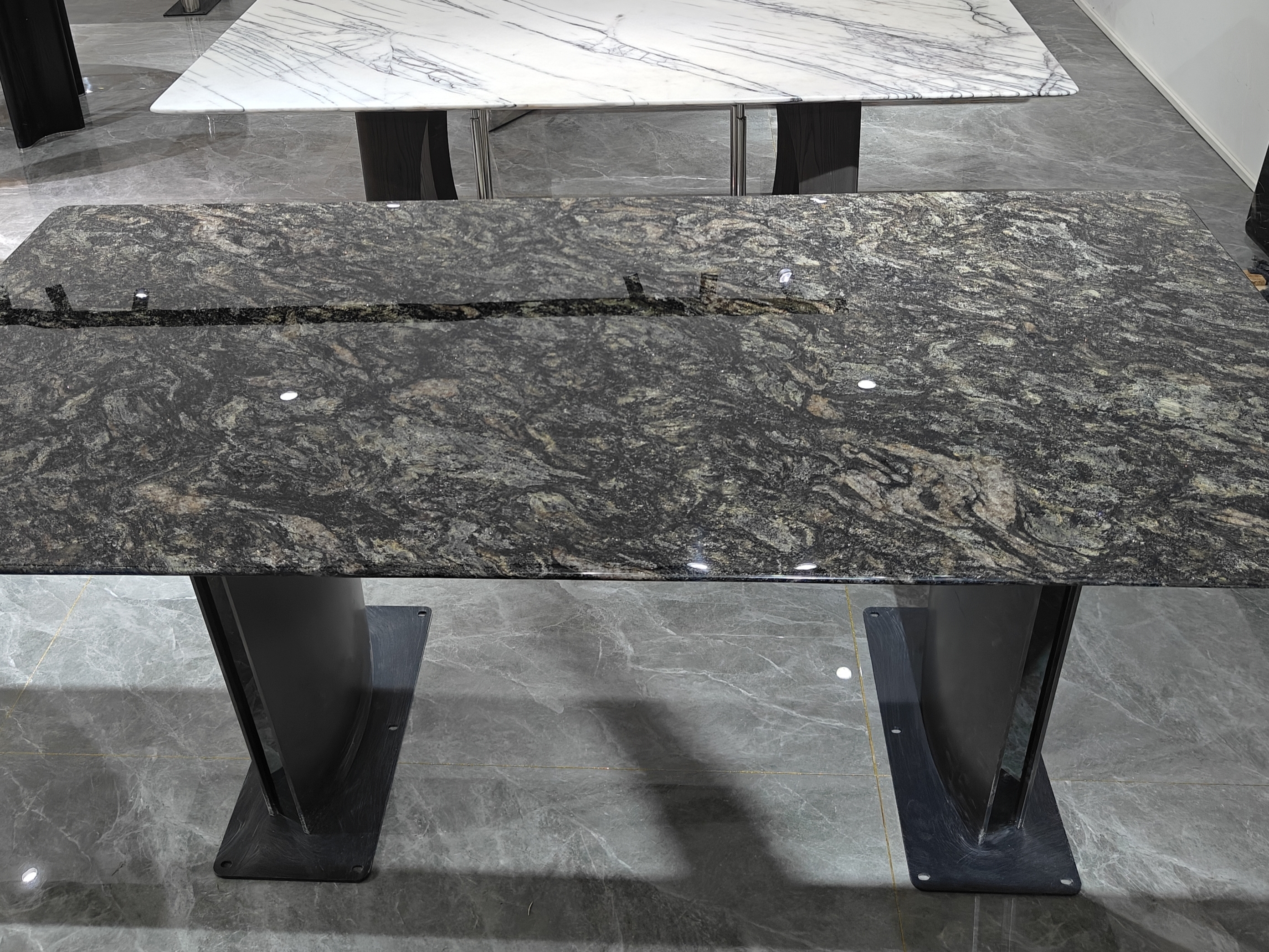 【金宸龙】铂金钻天然奢石意式极简轻奢简约方桌圆桌