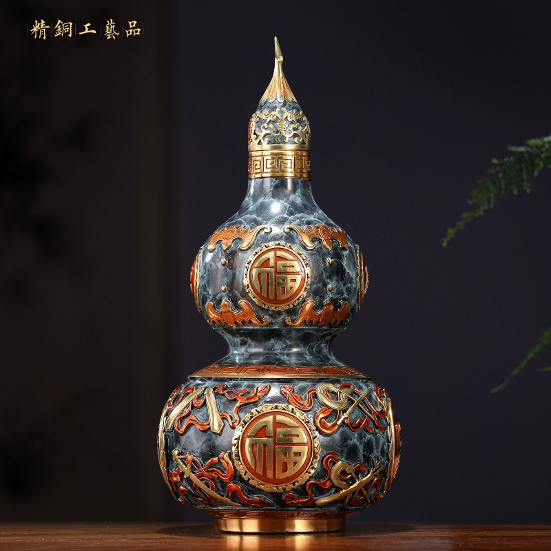 铜葫芦摆件招财客厅入户玄关装饰摆件家居饰品搬新家乔迁新居礼品