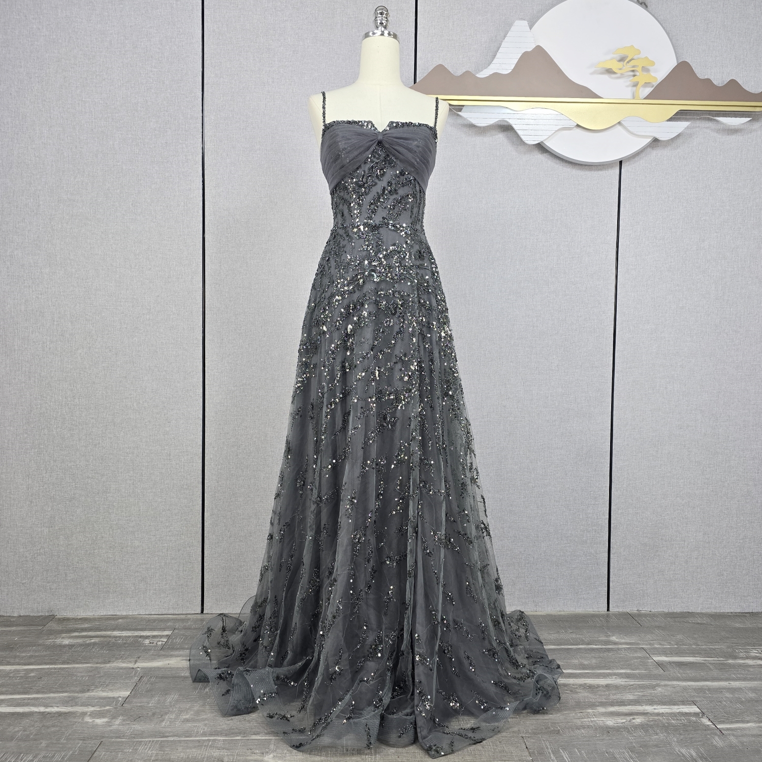 抹胸吊带连衣裙宴会高贵走秀时尚轻奢生日派对聚会长裙礼服裙