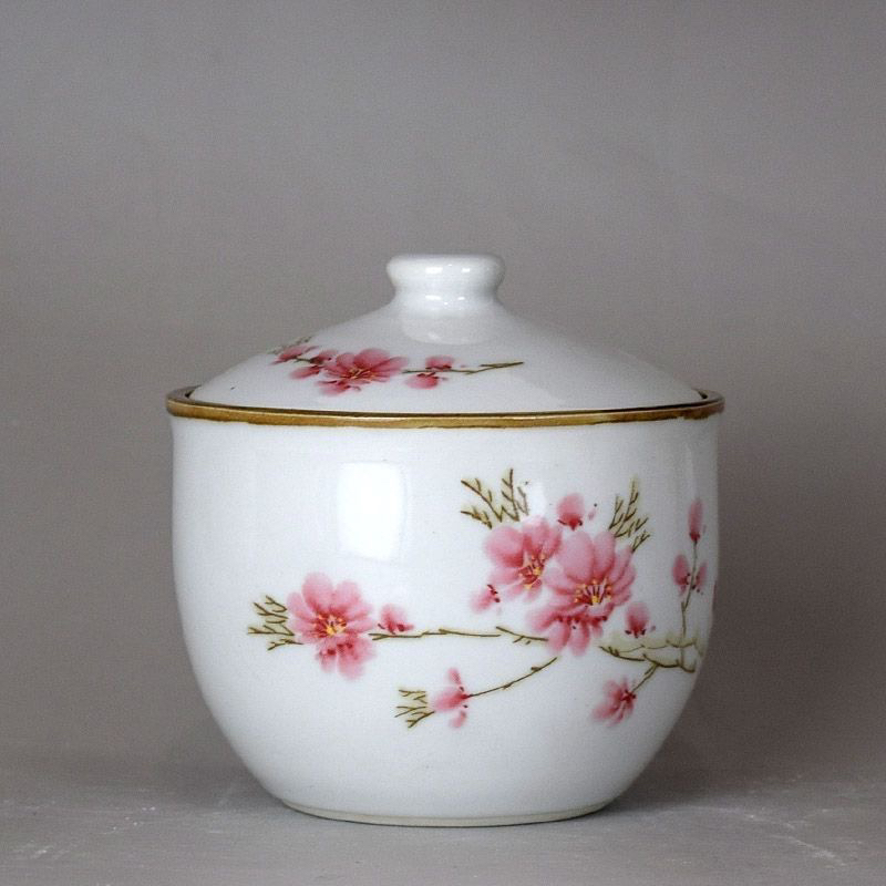 景德镇陶瓷糖缸带盖耐高温盐罐油缸茶叶罐老式粗瓷水点桃花调味罐