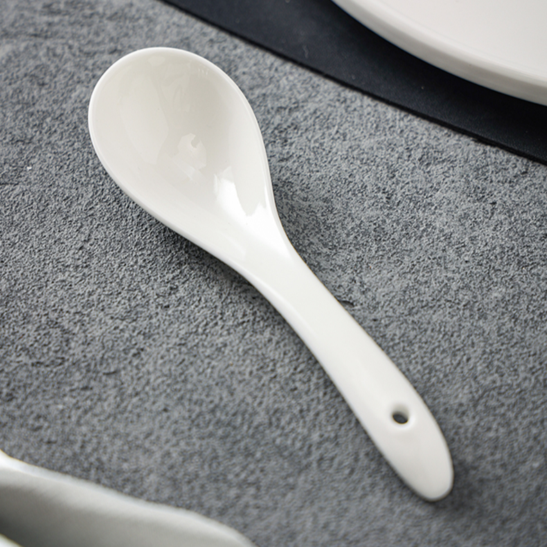 【高温白玉瓷】东晖汤勺-白瓷 汤勺家用喝汤勺简约勺子