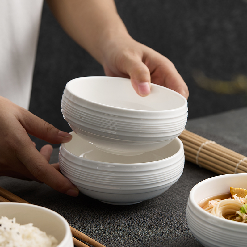 高温陶瓷饭碗家用轻奢新款北欧风高颜值汤碗轻奢米饭碗甜品碗小碗