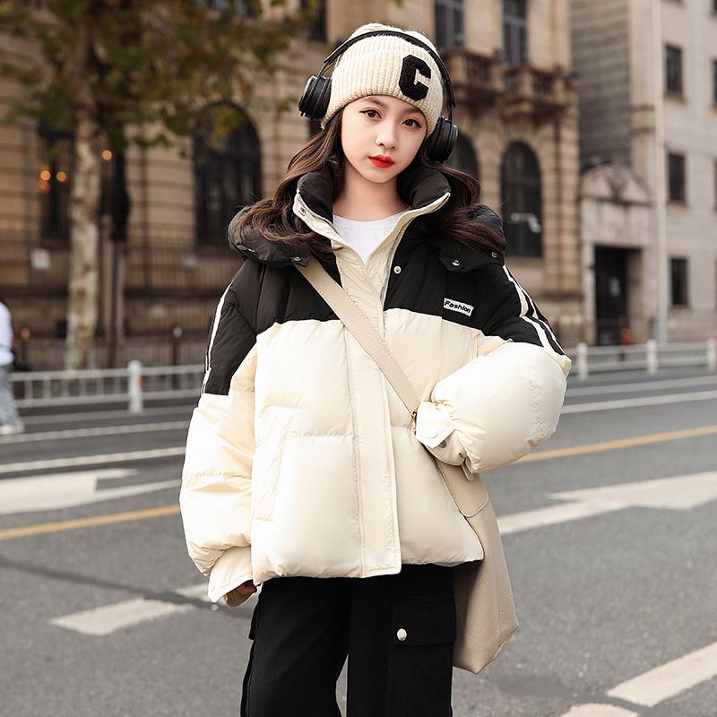 安踏流行女童羽绒服冬装2023新款童装女大童韩版衣服儿童冬季90白