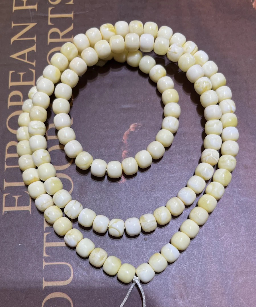 琥珀白蜡精工老型108链，7.4m，25.7g，天然原矿