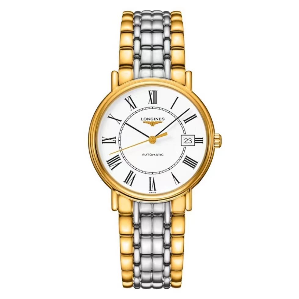 99新 Longines/浪琴 单表瑰丽男表/34.5表径/密底机械机芯/罗马刻